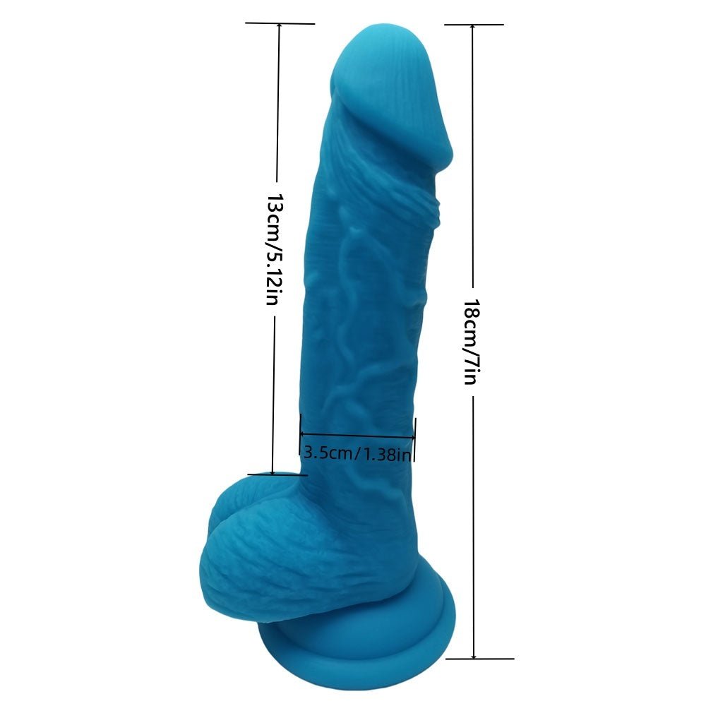 Loveangels 7.09" Blue Silicone Dildo - Loveangels