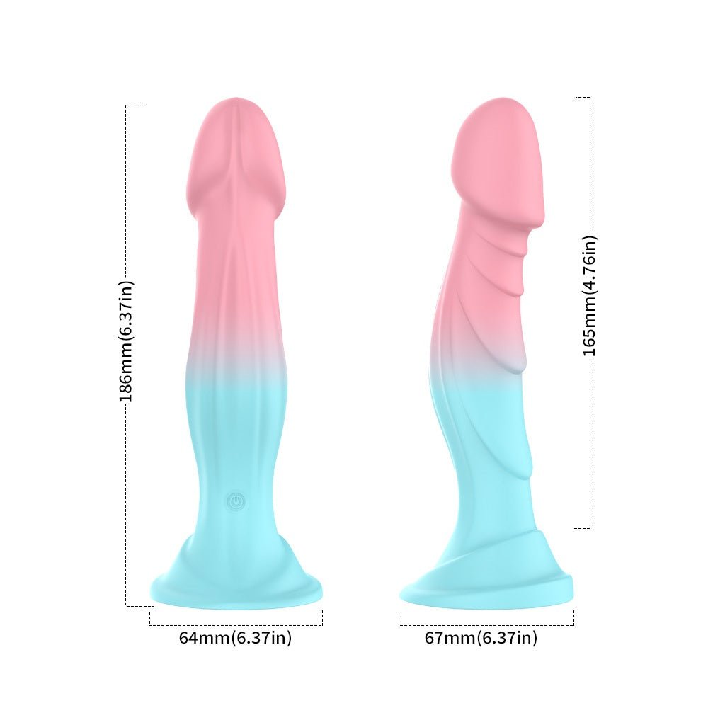 Loveangels 7.3 Inches Remote Control Vibrating Unicorn Colour Silicone Dildo - Loveangels