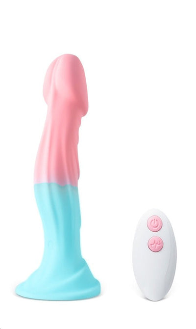 Loveangels 7.3 Inches Remote Control Vibrating Unicorn Colour Silicone Dildo - Loveangels