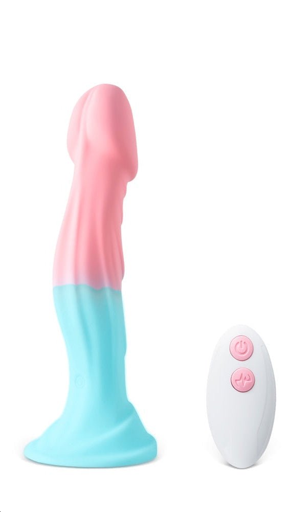 Loveangels 7.3 Inches Remote Control Vibrating Unicorn Colour Silicone Dildo - Loveangels