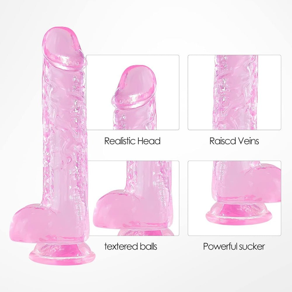 Loveangels 8.08 Inches Pink TPE Dildo with Suction Cup - Loveangels