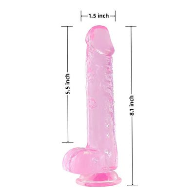 Loveangels 8.08 Inches Pink TPE Dildo with Suction Cup - Loveangels