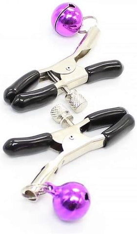 Loveangels Adjustable Nipple Clamps with Purple Bell - Loveangels