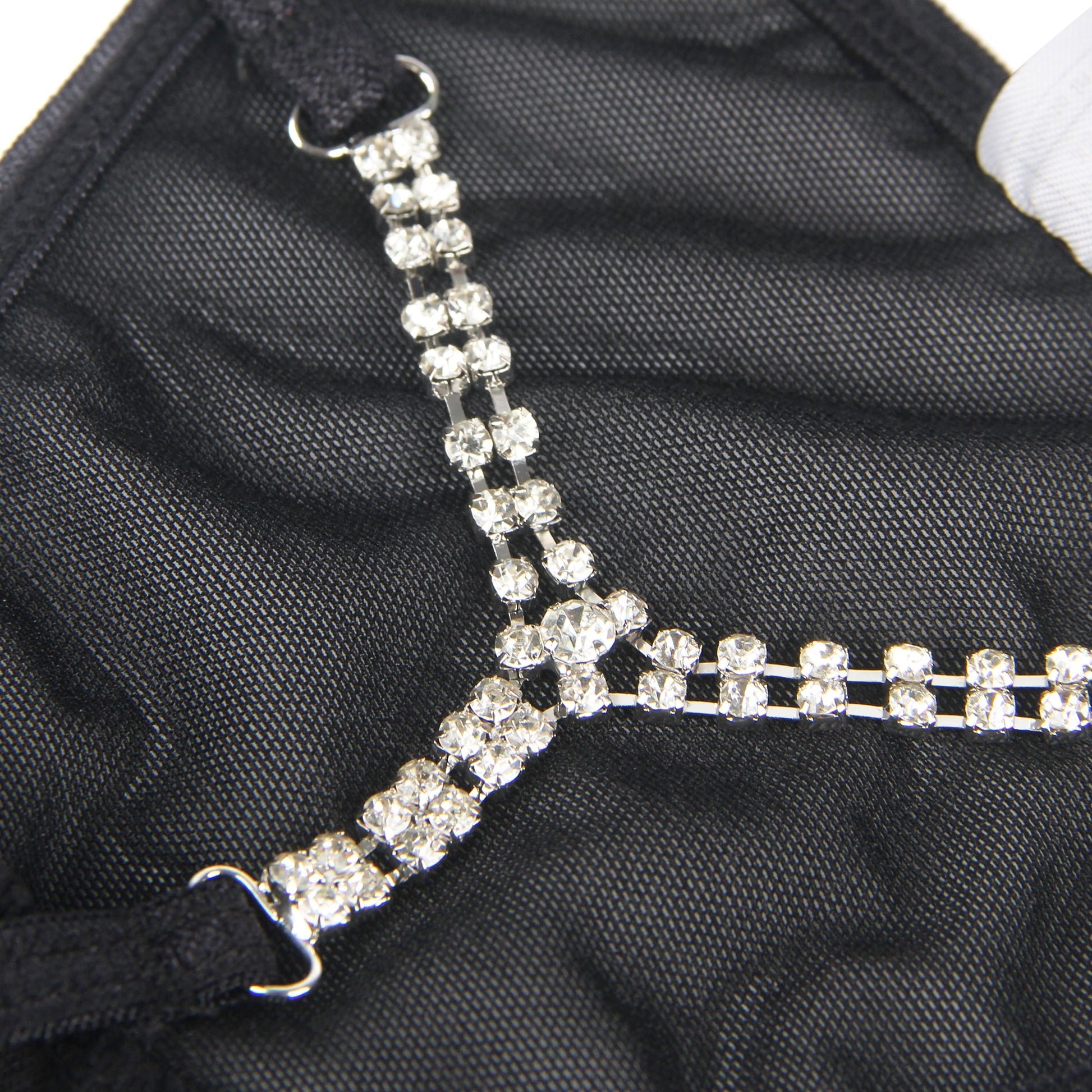Loveangels Black G - String With Diamond Back - Loveangels