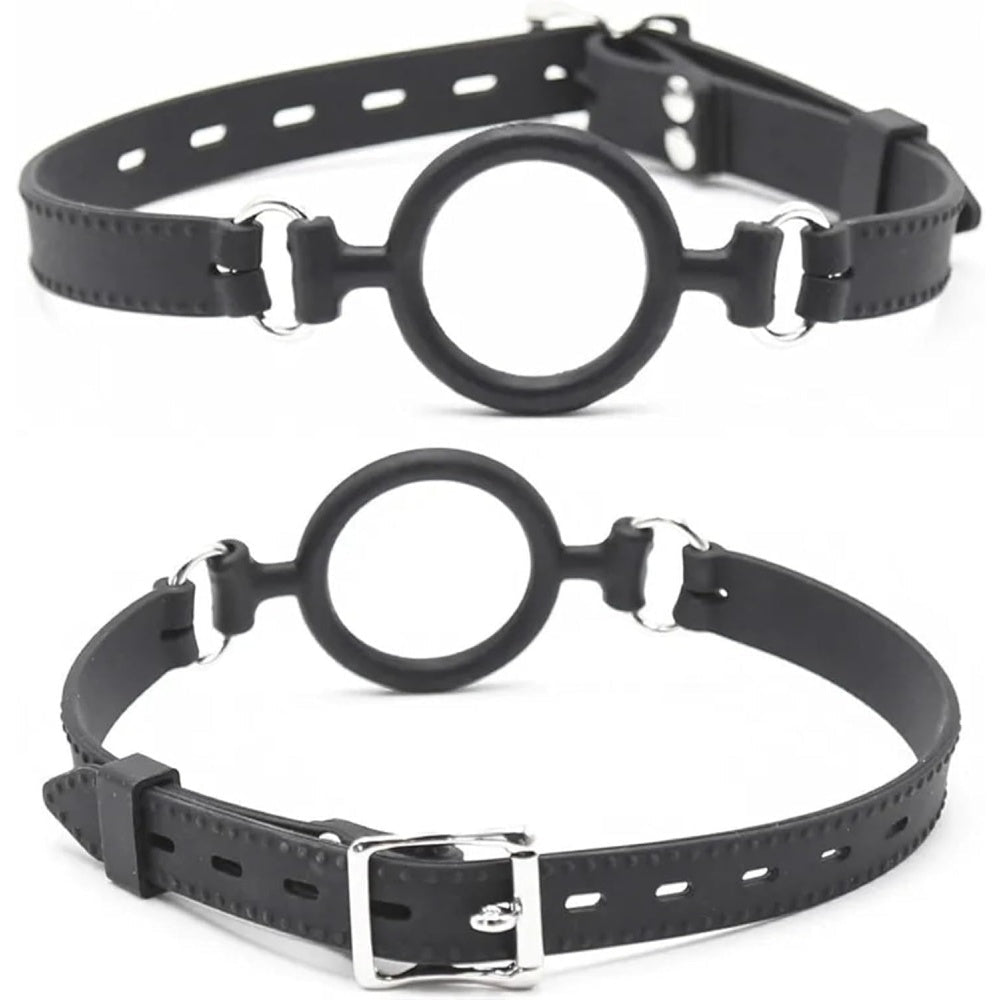 Loveangels Black Silicone Open Mouth Gag O - ring Gag - Loveangels