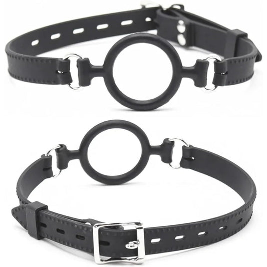 Loveangels Black Silicone Open Mouth Gag O - ring Gag - Loveangels