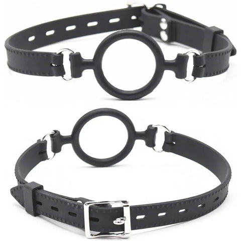 Loveangels Black Silicone Open Mouth Gag O - ring Gag - Loveangels