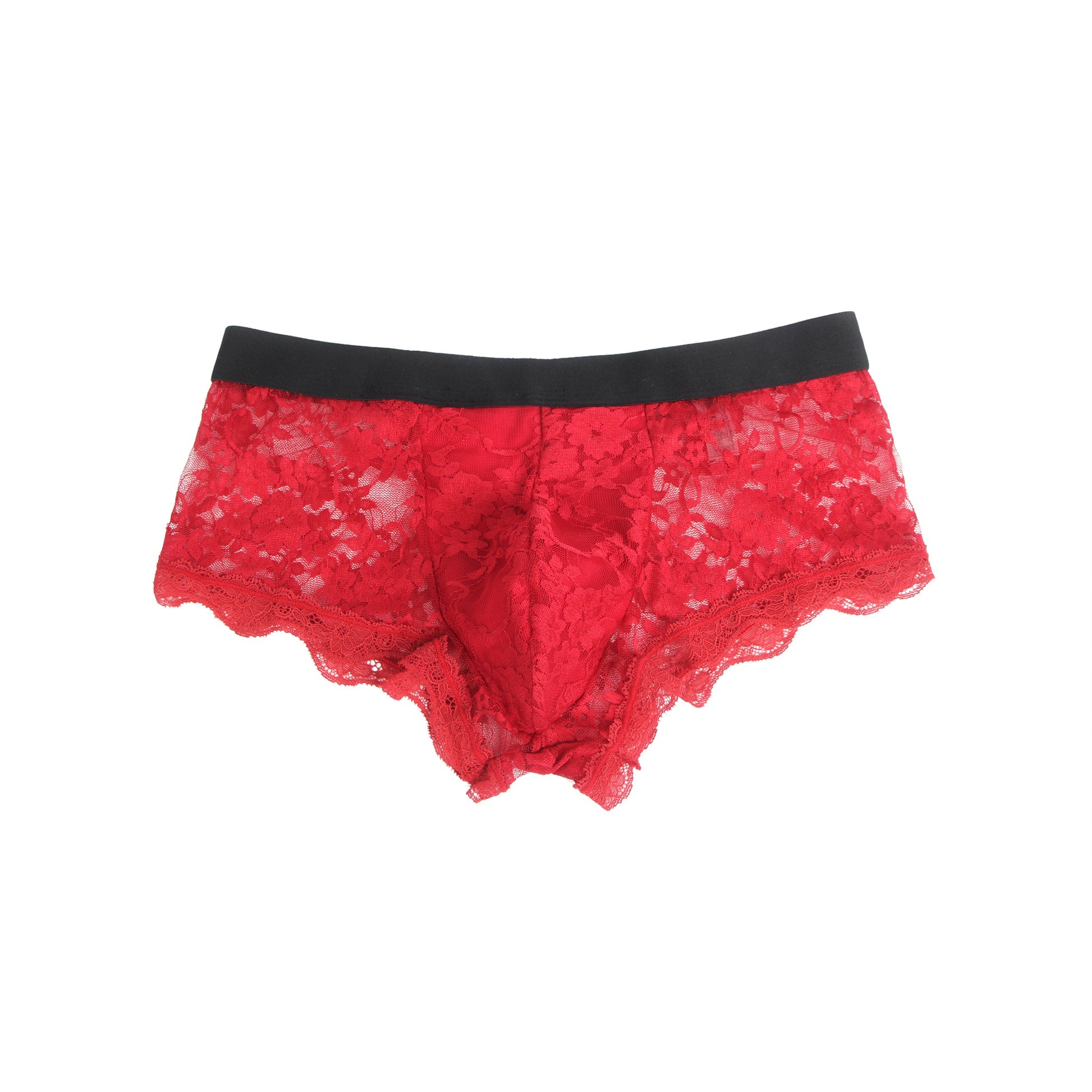 Loveangels Burgundy Lace Men's Briefs - Loveangels