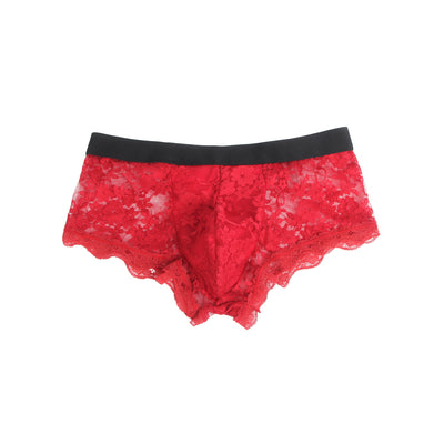 Loveangels Burgundy Lace Men's Briefs - Loveangels