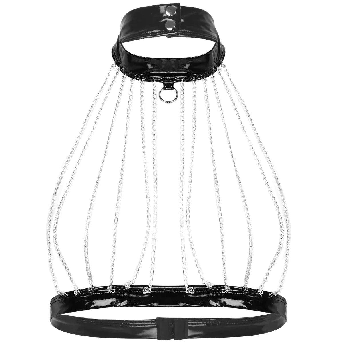 Loveangels Chain Cage Bra With Leash Loop - Loveangels