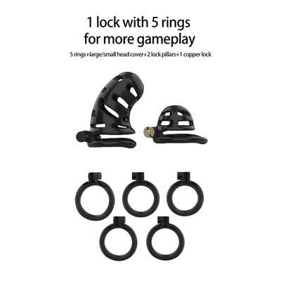 Loveangels Chastity Cage Set With 2 Cages And 5 Rings - Loveangels