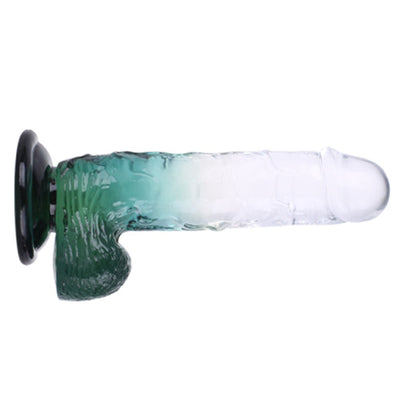 Loveangels Clear Core Fresh Crystal Green 21cm Dildo - Loveangels