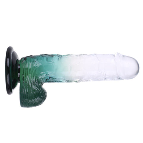 Loveangels Clear Core Fresh Crystal Green 21cm Dildo - Loveangels