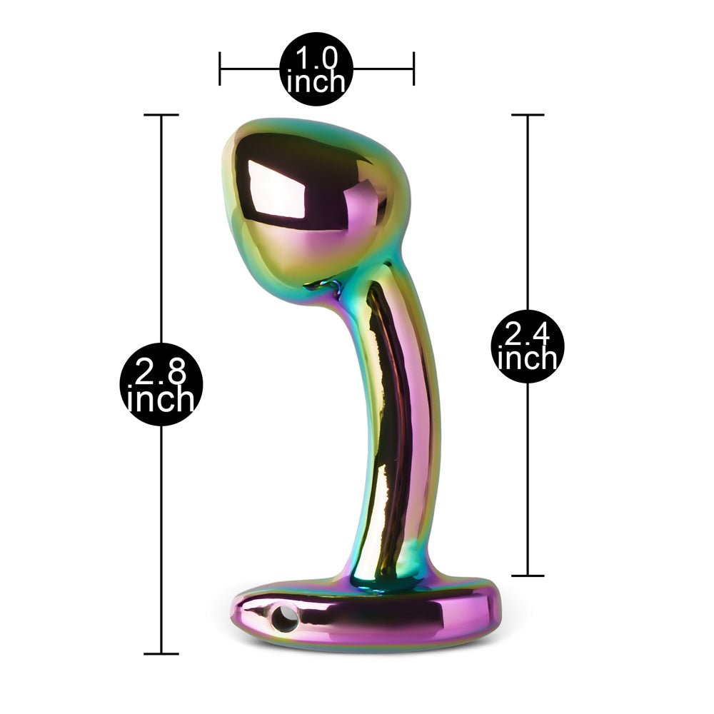 Loveangels Curved Electroplated Rainbow Butt Plug - Loveangels