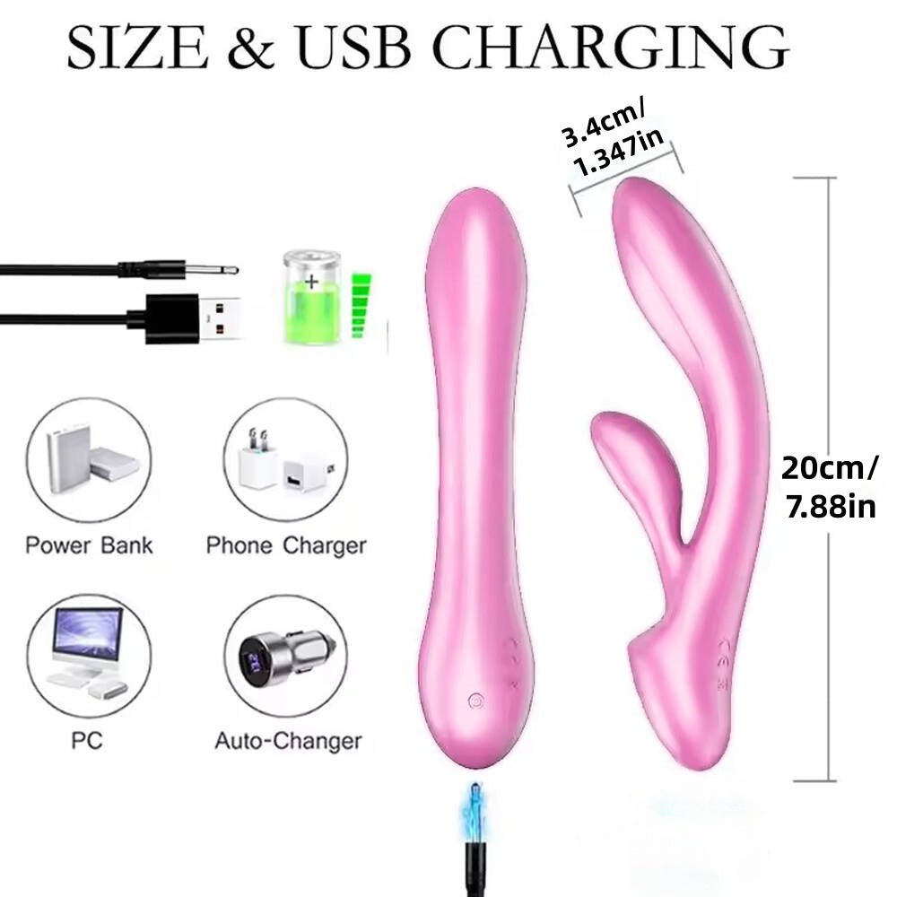 Loveangels Curvy Dual Stimulaton Pink Rabbit Vibrator - Loveangels