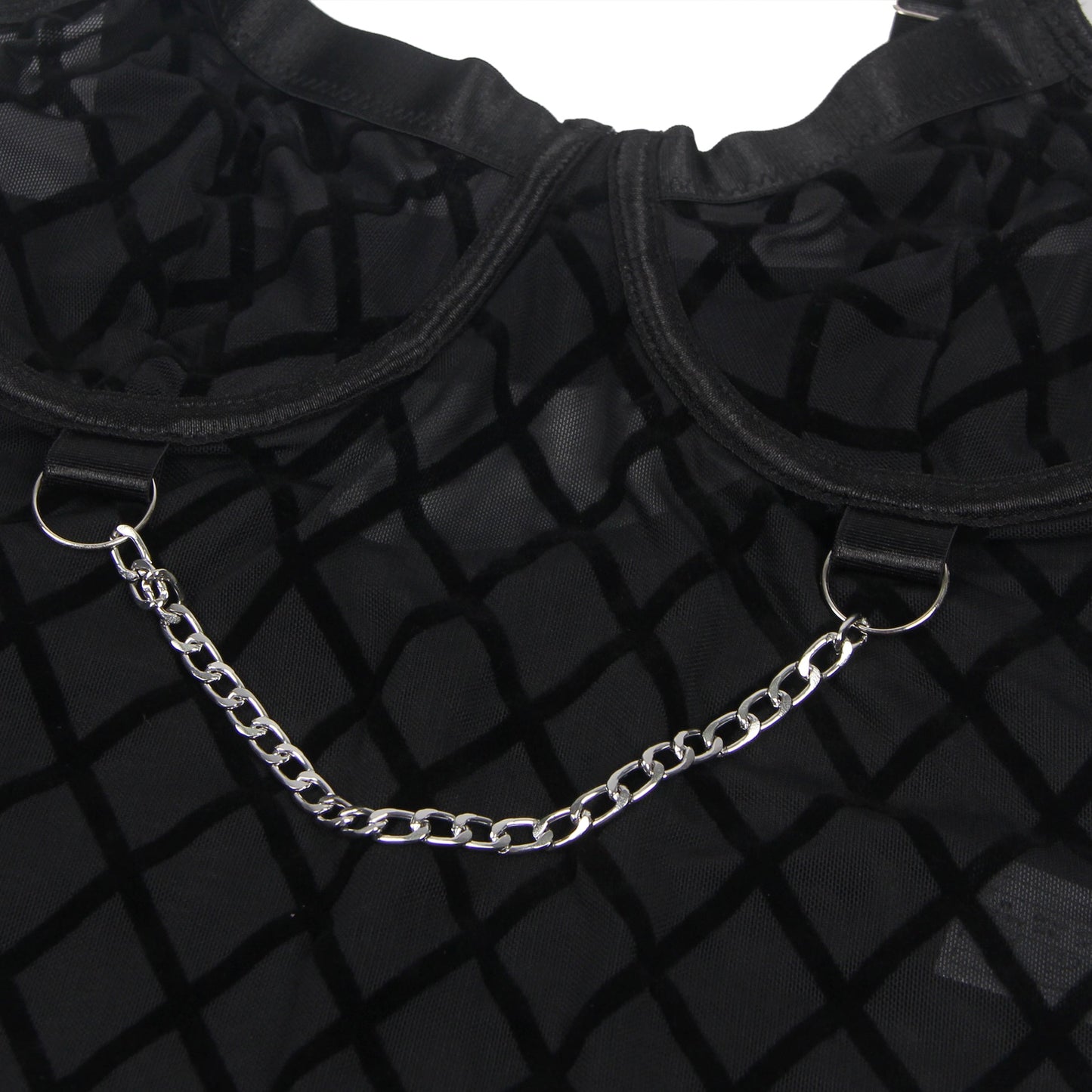 Loveangels Diamond Chain Teddy With Garter Belt - Loveangels