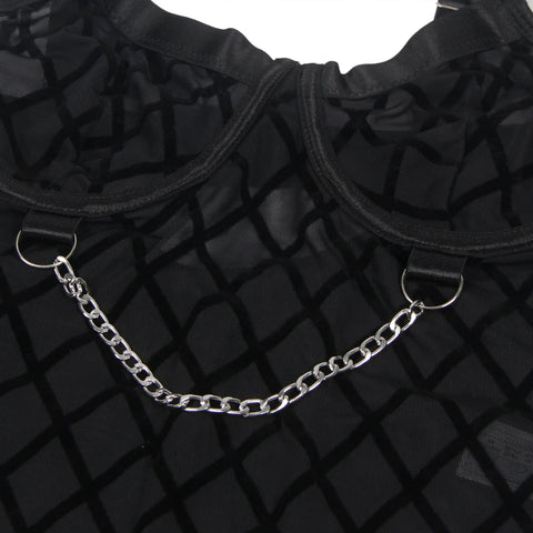 Loveangels Diamond Chain Teddy With Garter Belt - Loveangels