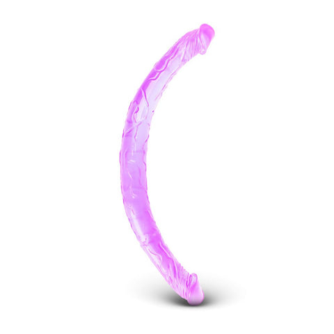 Loveangels Double Dones 17.5'' Clear Purple Double Ended Dildo - Loveangels
