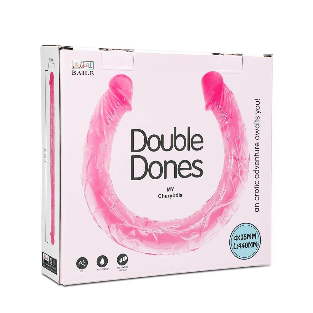 Loveangels Double Dones 17.5'' Clear Purple Double Ended Dildo - Loveangels