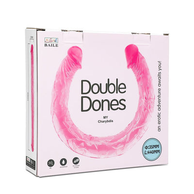 Loveangels Double Dones 17.5'' Clear Purple Double Ended Dildo - Loveangels