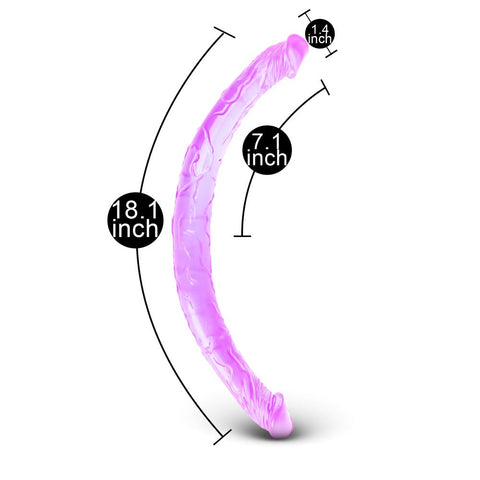 Loveangels Double Dones 17.5'' Clear Purple Double Ended Dildo - Loveangels