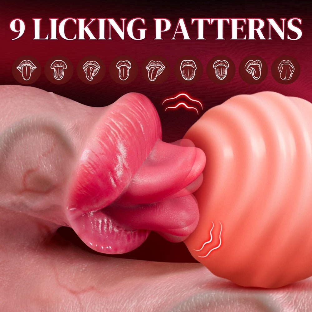 Loveangels Double Trouble: 4 - in - 1 Vibrating Thrusting Dildo Heating Tongue Stimulation - Loveangels