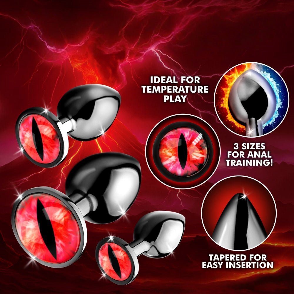 Loveangels Dragon Eye Metal Anal Plug Set - Loveangels