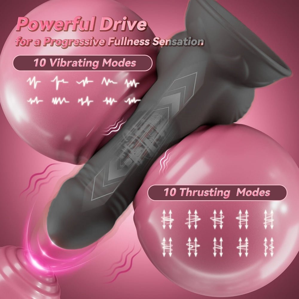 Loveangels Dual Drive 5.12" Remote Control Thrusting Vibrator - Loveangels