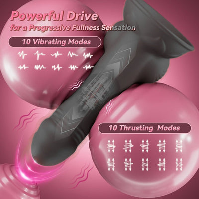 Loveangels Dual Drive 5.12" Remote Control Thrusting Vibrator - Loveangels