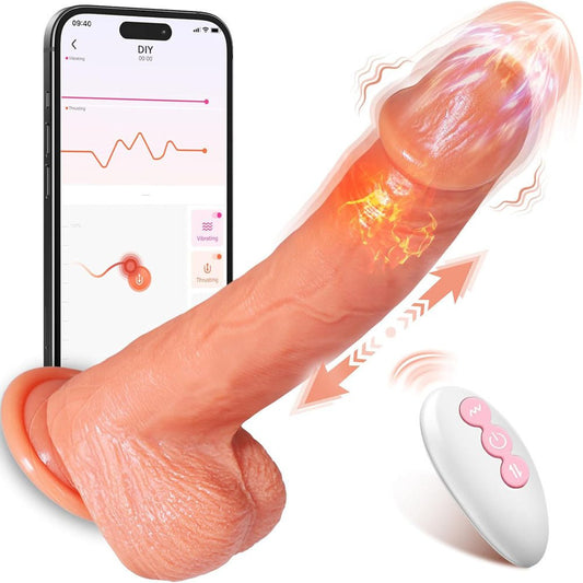Loveangels Dual Drive App And Remote Control Thrusting Vibrating Dildo - Loveangels