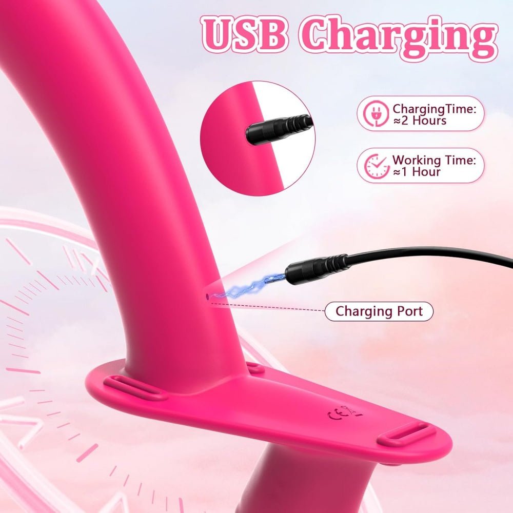 Loveangels Dual Ended Rechargeable Vibrating Solid Strap On With Remote - Loveangels
