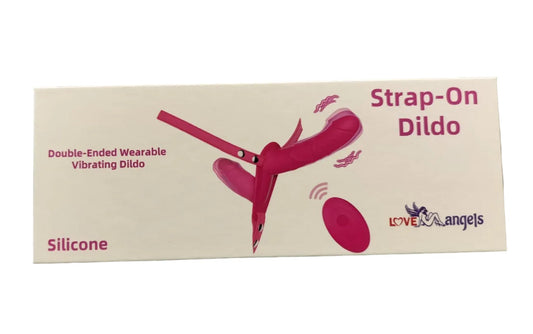 Loveangels Dual Ended Rechargeable Vibrating Solid Strap On With Remote - Loveangels