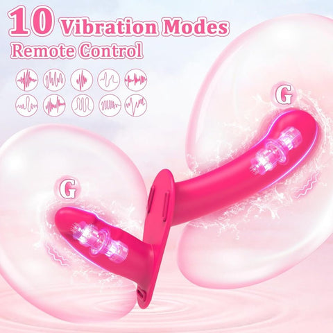 Loveangels Dual Ended Rechargeable Vibrating Solid Strap On With Remote - Loveangels