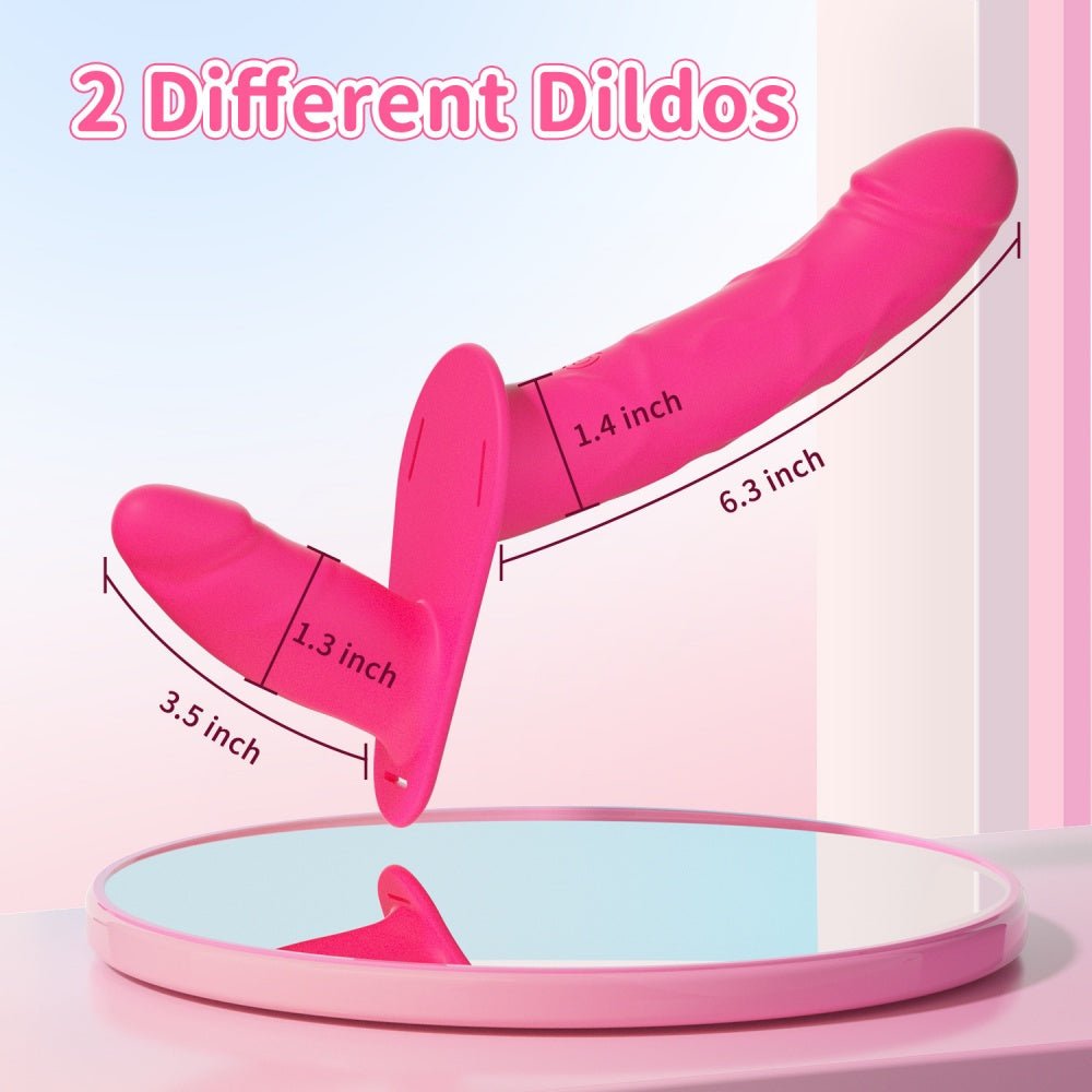 Loveangels Dual Ended Rechargeable Vibrating Solid Strap On With Remote - Loveangels