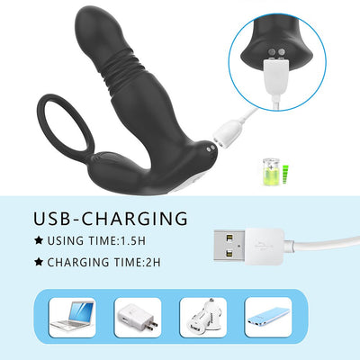 Loveangels Dual Wave Remote Control Thrusting Vibrator - Loveangels
