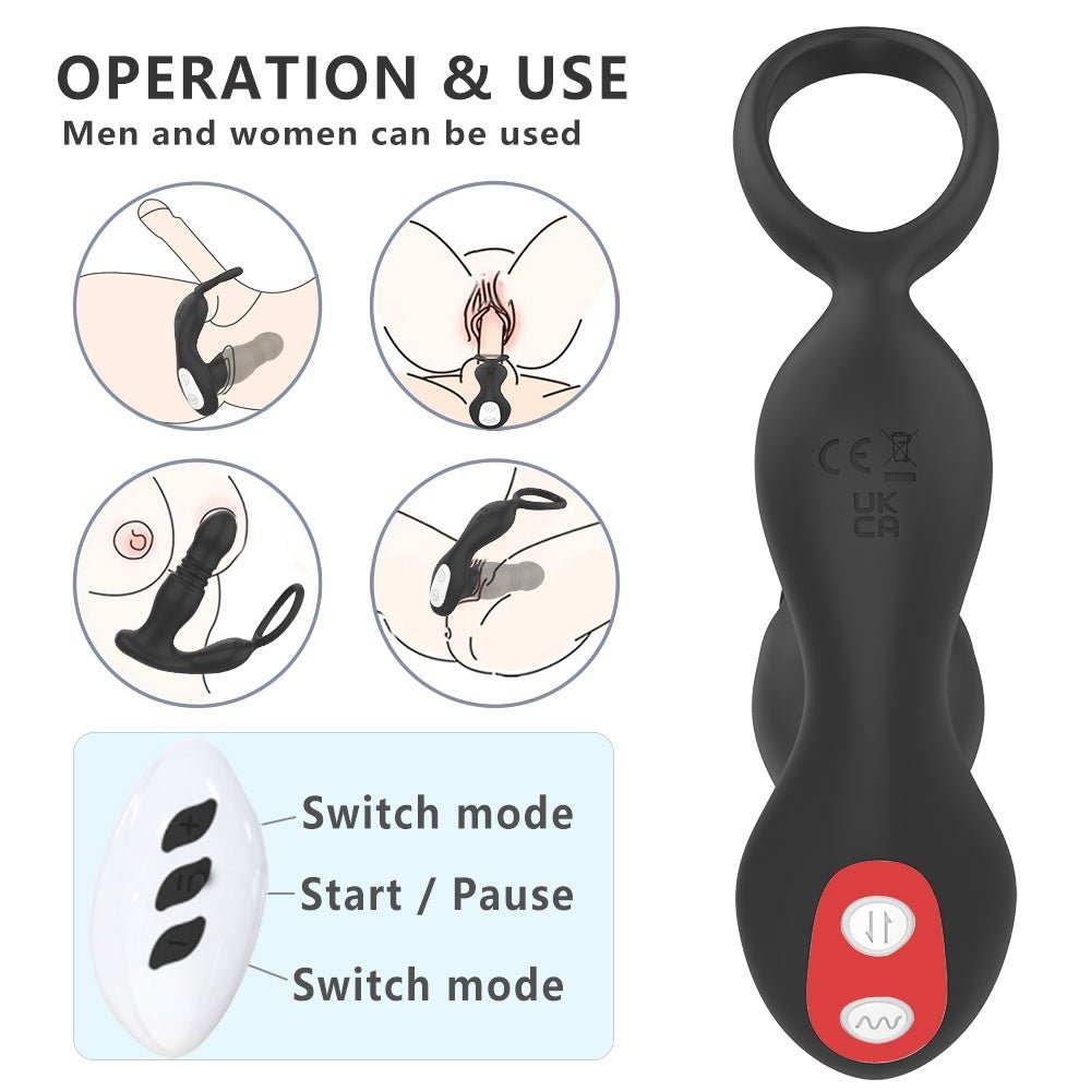 Loveangels Dual Wave Remote Control Thrusting Vibrator - Loveangels
