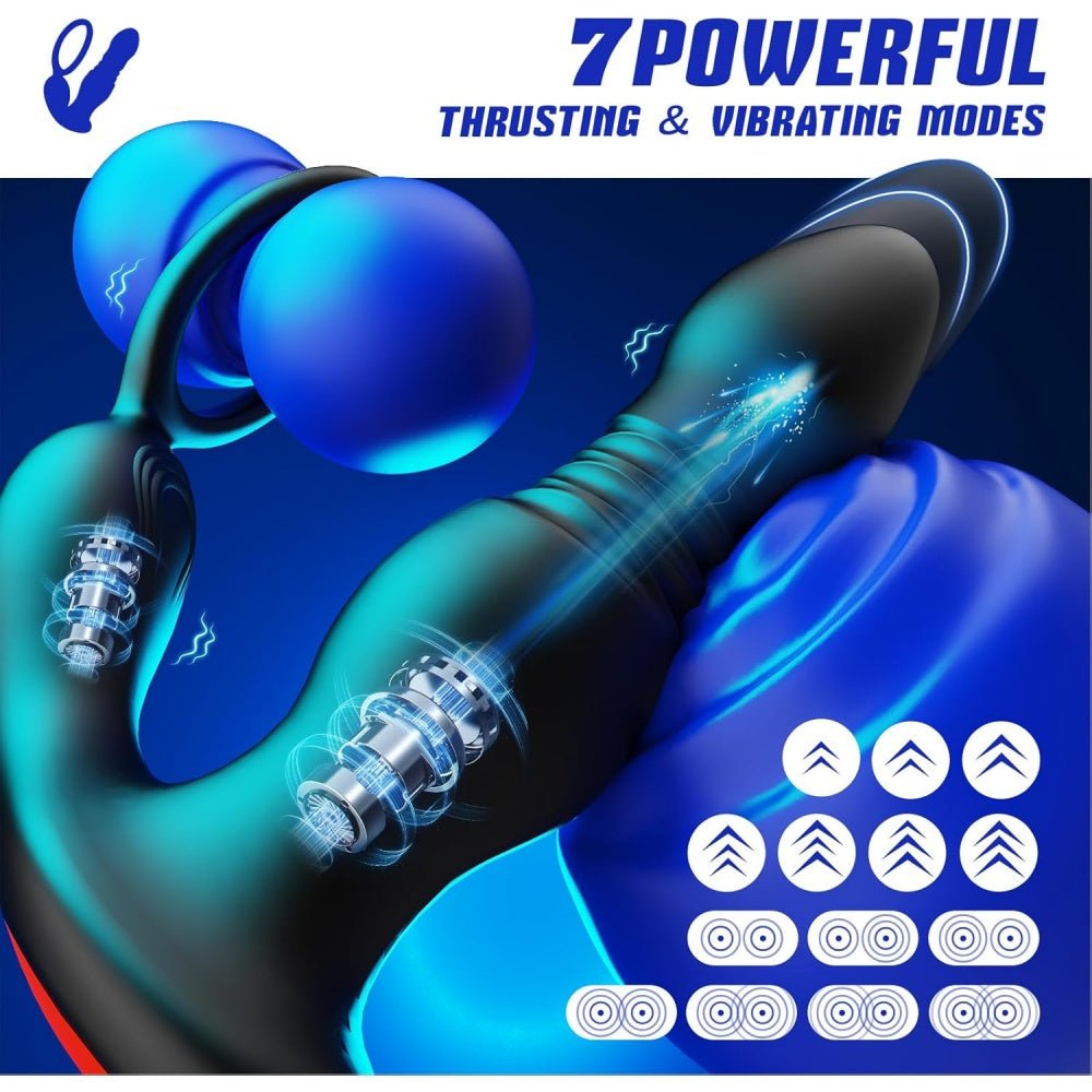 Loveangels Dual Wave Remote Control Thrusting Vibrator - Loveangels