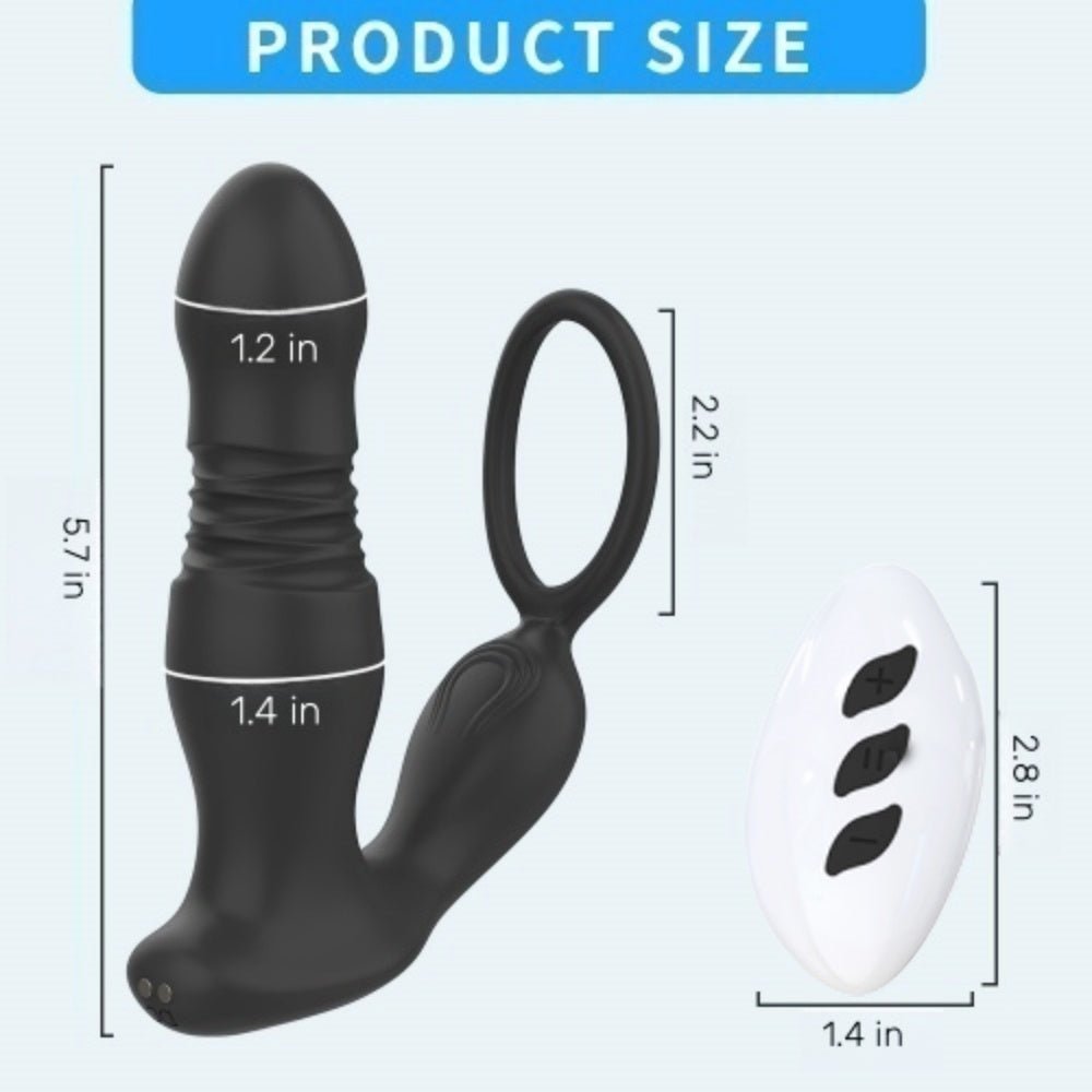 Loveangels Dual Wave Remote Control Thrusting Vibrator - Loveangels