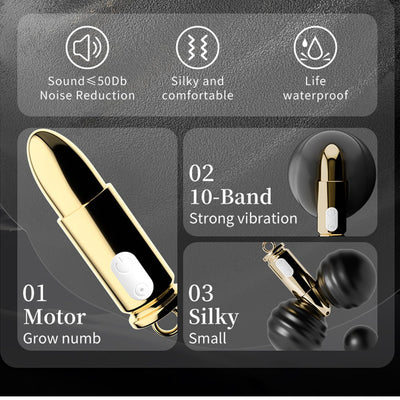 Loveangels Gold Remote Control Vibrating Bullet Egg Necklace - Remote control vibrating bullet egg