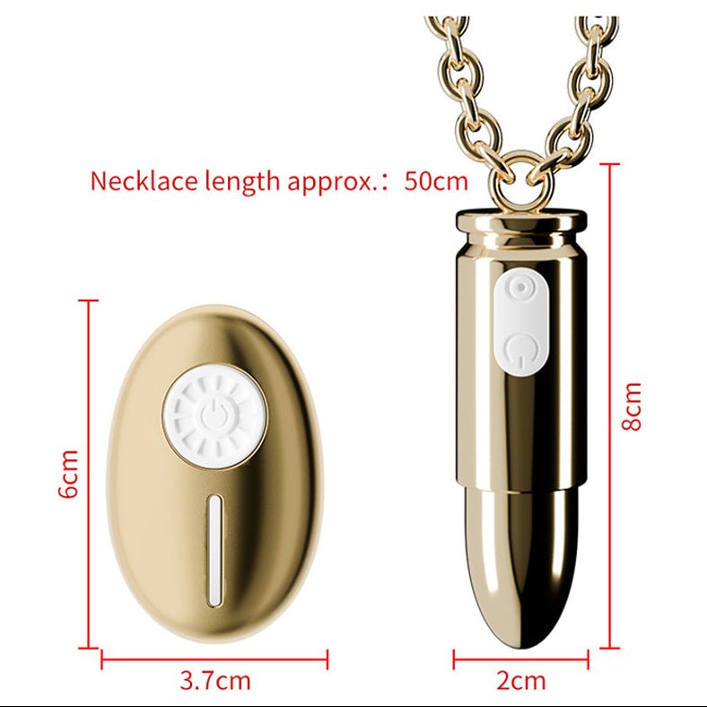 Loveangels Gold Remote Control Vibrating Bullet Egg Necklace - Remote control vibrating bullet egg