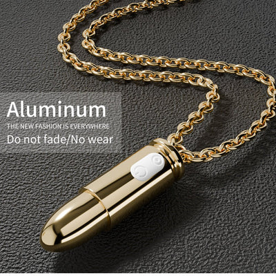 Loveangels Gold Remote Control Vibrating Bullet Egg Necklace - Remote control vibrating bullet egg