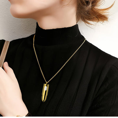 Loveangels Gold Remote Control Vibrating Bullet Egg Necklace - Remote control vibrating bullet egg