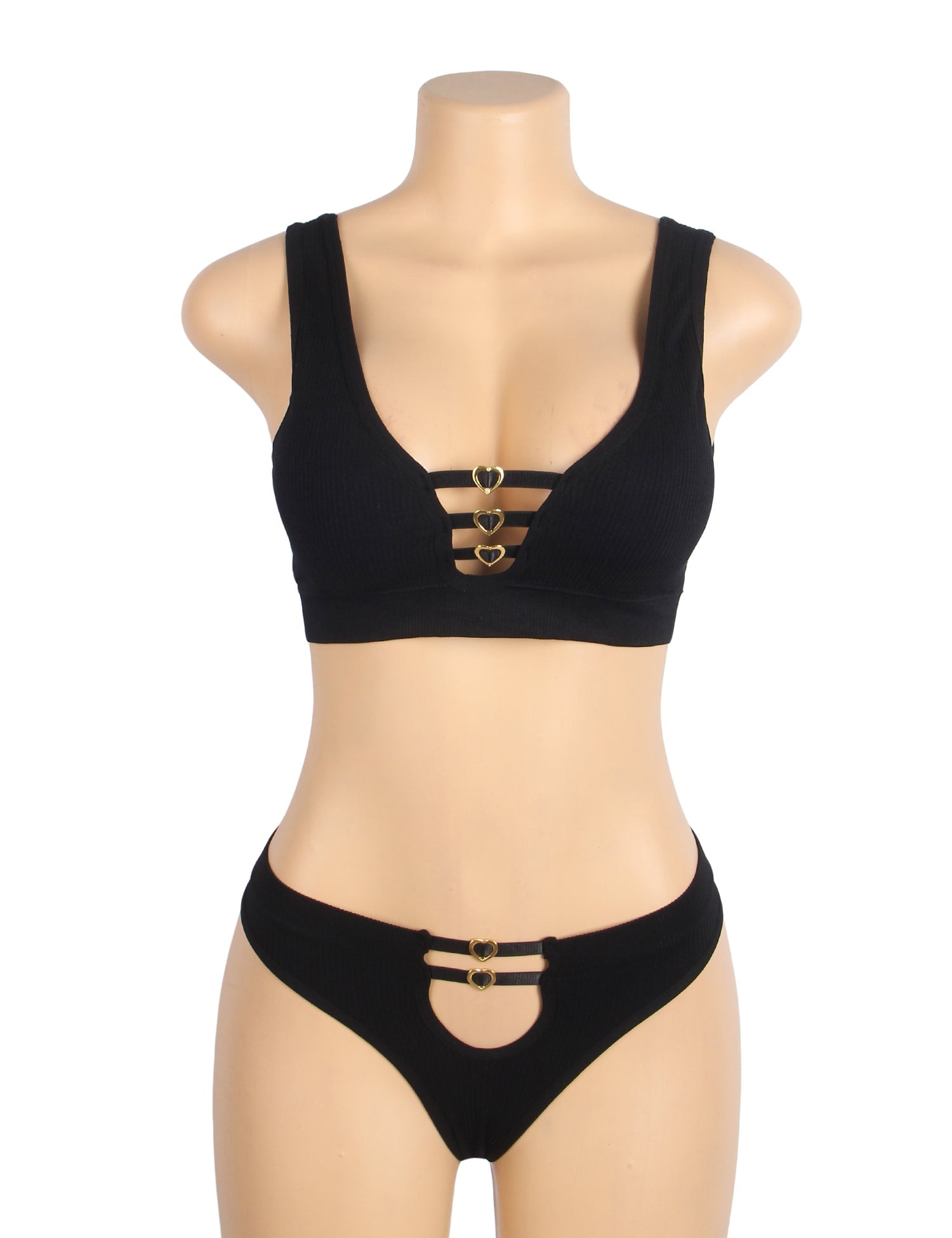 Loveangels Heart Buckle Seamless 2pc Set - Loveangels
