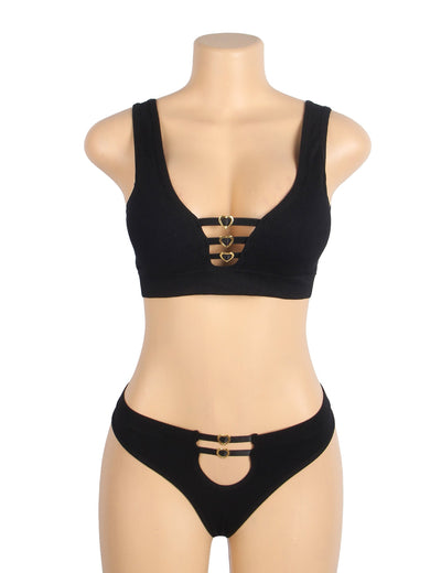Loveangels Heart Buckle Seamless 2pc Set - Loveangels