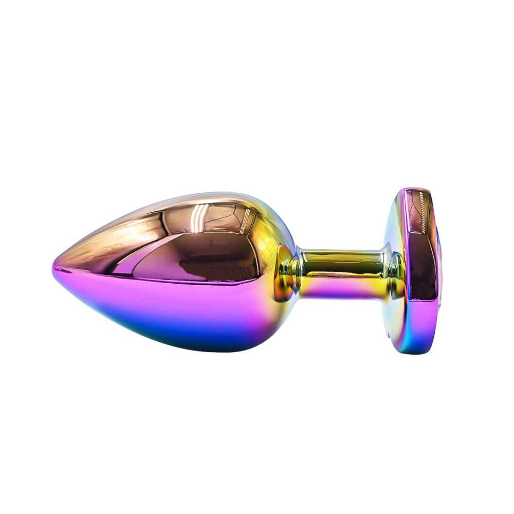 Loveangels Iridescent Metal Butt Plug With Heart Gem Base - Loveangels