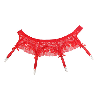 Loveangels Lace Garter Belt With Mesh Thong - Loveangels