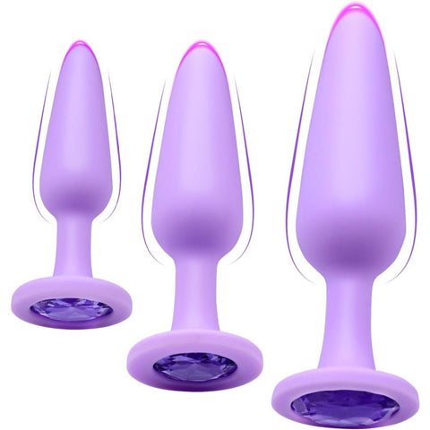 Loveangels Lavender Gem Silicone Anal Plug Set - Loveangels