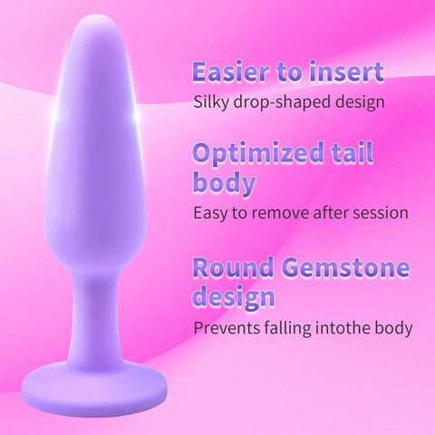 Loveangels Lavender Gem Silicone Anal Plug Set - Loveangels