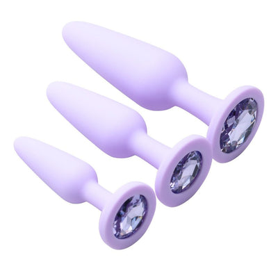 Loveangels Lavender Gem Silicone Anal Plug Set - Loveangels