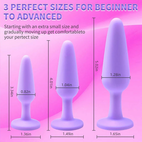 Loveangels Lavender Gem Silicone Anal Plug Set - Loveangels